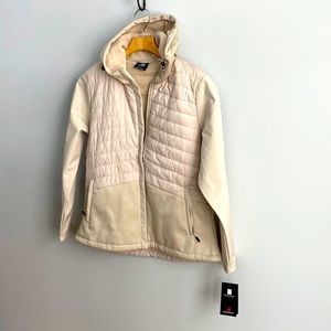 New balance three season hooded coat size L women’s cream NWT